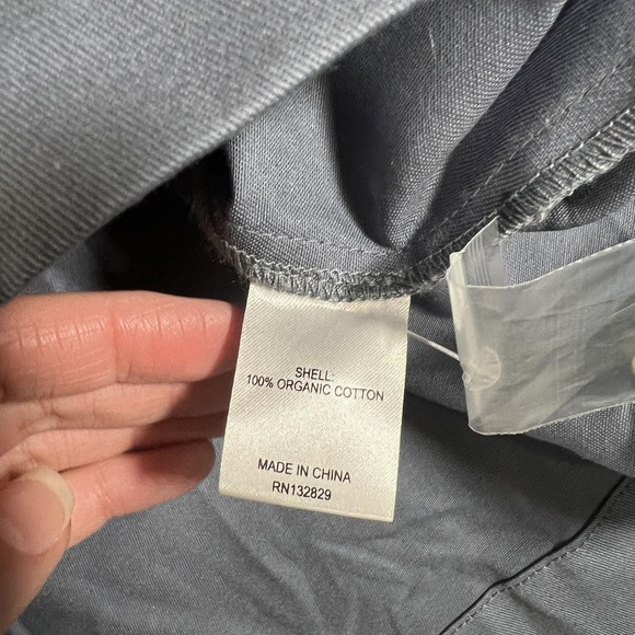 Helsa Shirt Womens Small Slate Blue Chino Cropped Button Down Organic Cotton NEW - Picture 6 of 11